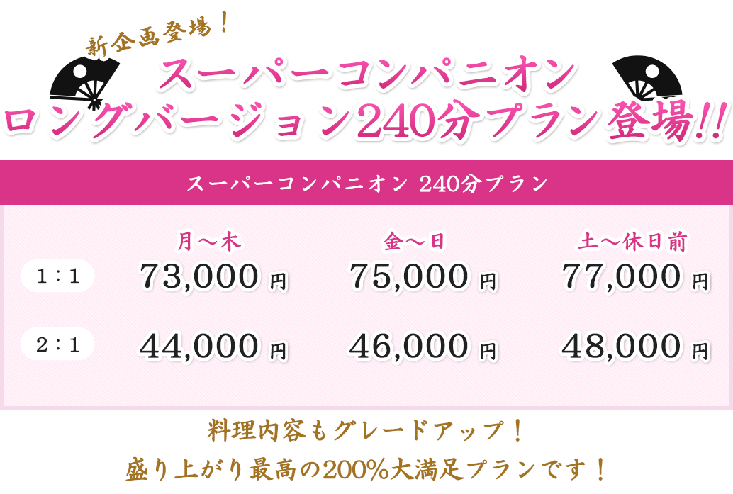 スーパーコンパニオン240分プラン